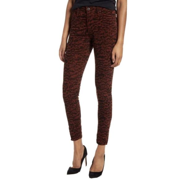 AG Adriano Goldschmied Jeans Farrah Skinny Ankle Crimson/Black,Sz 31, MSRP $198 - Picture 1 of 16